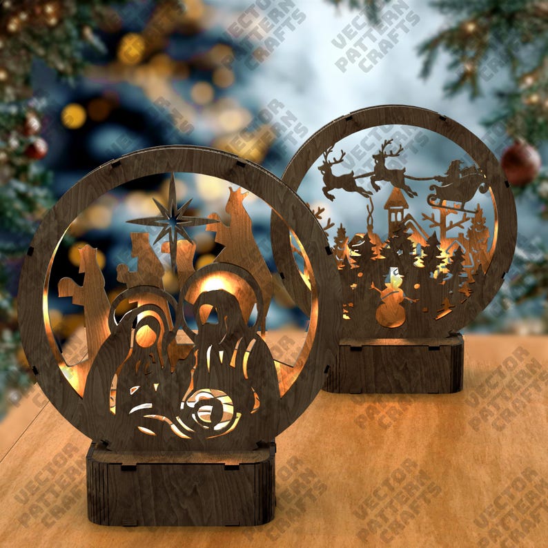 Santa Claus Reading Bubble Night Light – USB Powered LED Ambient Lamp, Resin, For Desk Table Or Fireplace