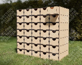 Organizador de cajones SVG cortado con láser, armario de almacenamiento modular con cajones