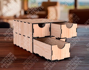 Stackable Drawer Box SVG Laser Cut 4 Drawer Desk Office Organizer