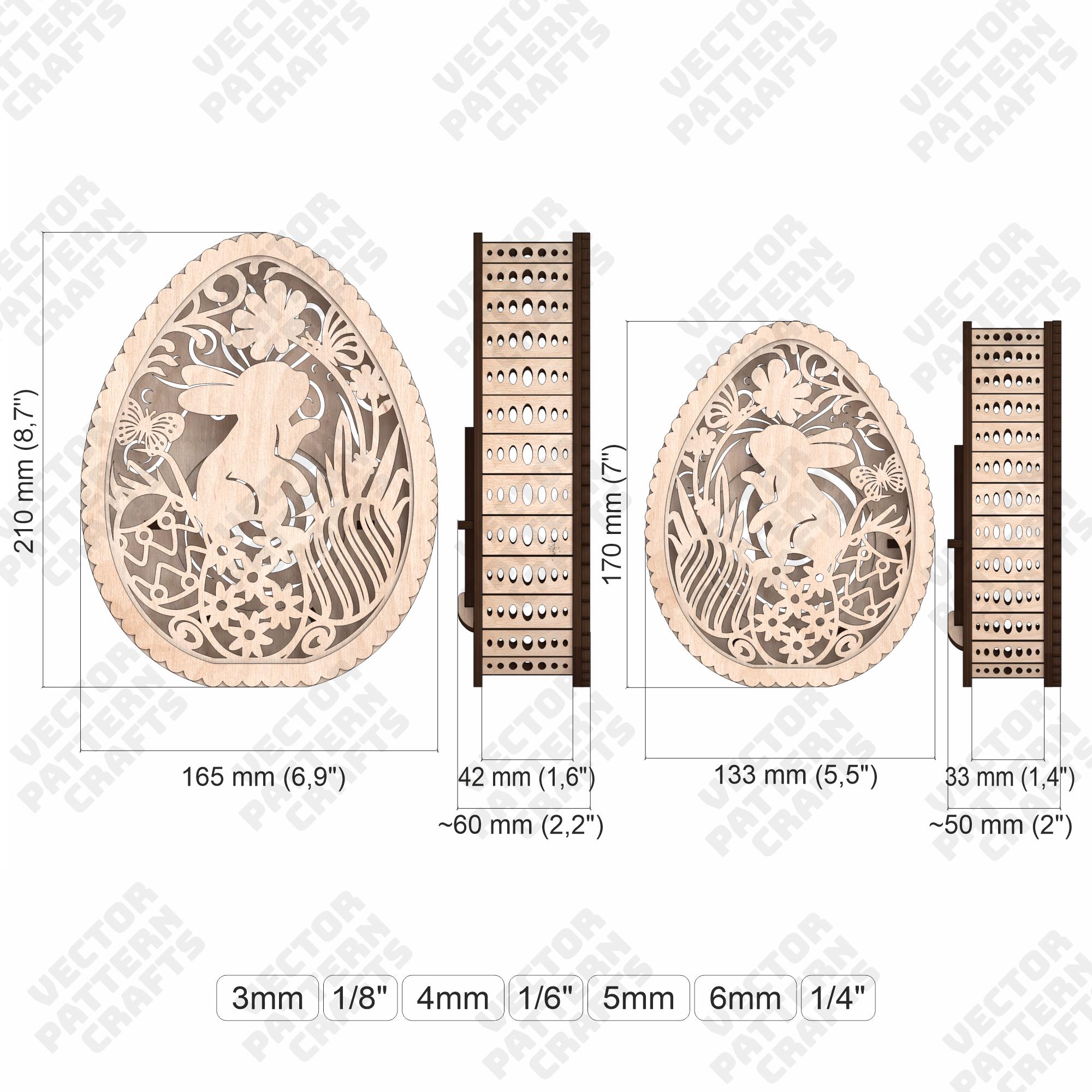 Easter Bunny Egg Candle Holder Laser Cut File Glowforge 3D Easter Egg ...