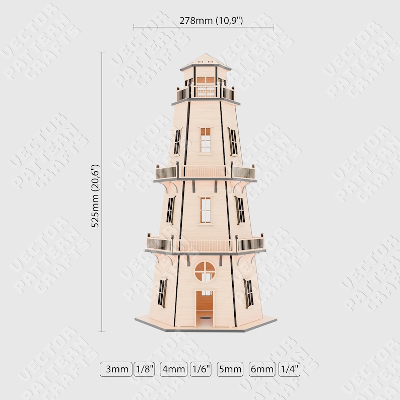 3D Lighthouse Lantern SVG Laser Cut Wooden Standing Light Tower Lamp - Etsy