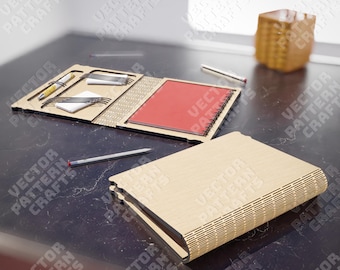 Wooden Notebook Cover SVG Laser Cut Planner Recipe Book Organizer Journal