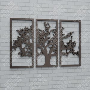 Tree wall art tree panel laser cut svg file Glowforge tree wall decor svg cricut Tree of life dxf cnc vector pattern Wall tree laser file
