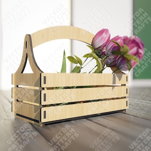Laser geschnitten dekorative blumen Korb svg Datei Glowforge Holz Bonbons Korb svg Cricut Blumen Korb dxf cnc vektormuster