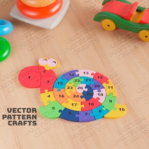 Holznägel Zahlen Puzzle Laser geschnitten svg Datei Glowforge Kinder Montessori Puzzle svg Cricut Numbers Puzzle Dxf Cnc Vektor-Muster