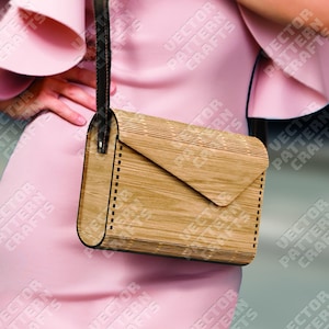 Holz Handtasche Kupplung Geldbörse Laser-Schnitt svg Datei Glowforge Handtasche svg cricut Kupplung dxf cnc vektor muster Clutch Laser-Datei
