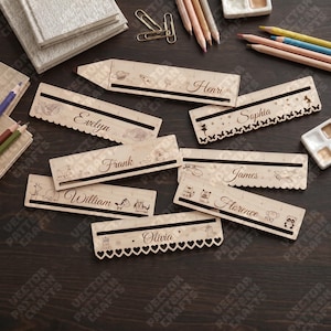 8 Personalized Ruler SVG Laser Cut School Name Kids Back to School