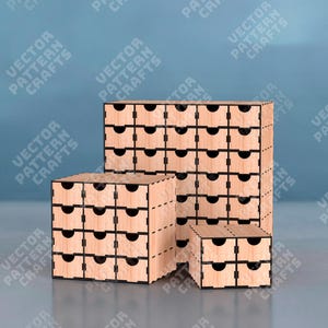 Desktop drawers organizer 3 bundle laser cut svg file Glowforge wooden organizer svg Organizer dxf cnc vector pattern Organizer laser file