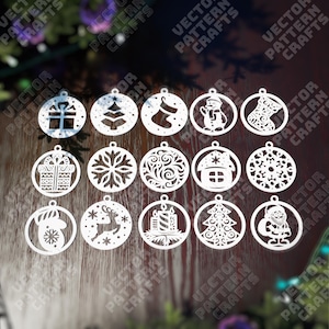 Christmas ornaments tree balls bundle svg laser cut file Glowforge Christmas Tree Ornaments svg cricut Christmas bauble dxf vector pattern
