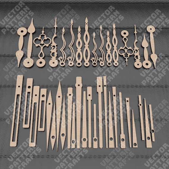 Clock Hands SVG Laser Cut Wooden Dial Pointers Watch Parts