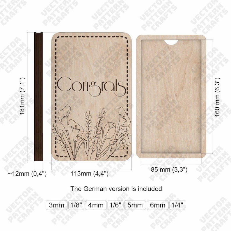 Slider Money Envelope 6 Bundle Laser Cut Svg File Glowforge Wedding ...