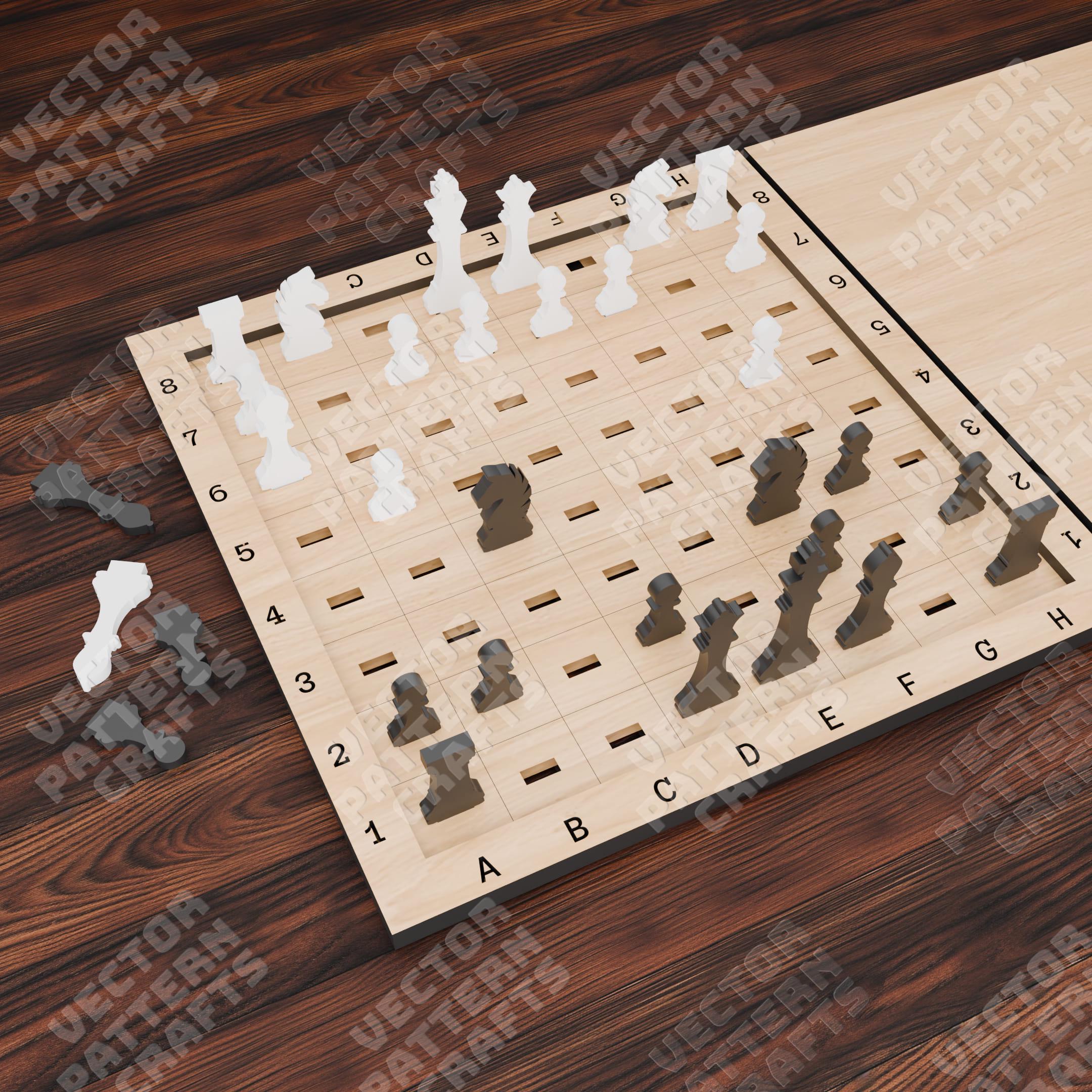Think Chess Design Table Chess Game Laser Cut Svg File Glowforge Chess Game Set Svg Cricut ...