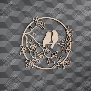 Laser geschnittene Vögel auf Baum Wand Kunst Panel svg Datei Glowforge Vögel Wanddekor svg