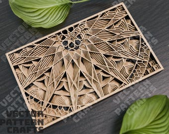 Geometric Mandala SVG Laser Cut Multilayer Wall Art 3D Layered Boho Panel Decor