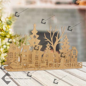 Decoração de mesa de árvore de Natal multicamadas com corte a laser Arquivo Svg Glowforge Decoração de mesa de Natal svg cricut Decoração de Natal arquivo de corte dxf