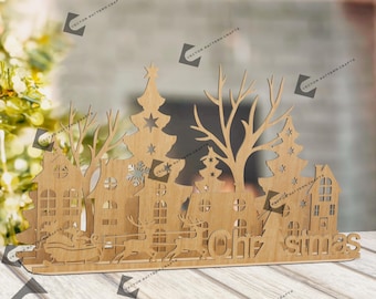 Multilayer Christmas Santa Tree Table Decor SVG Laser Cut