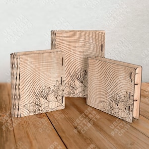 Wooden book box 3 bundle laser cut svg file Glowforge gift book box svg cricut Book box dxf cnc vector pattern Book box laser cutting file
