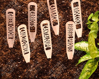 Tuinplantstaken 51 bundel lasergesneden svg-bestand Glowforge plantmarkeringen svg cricut tuinsets set dxf cnc tuinmarkeringen laserbestand