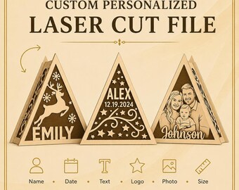 Custom Laser Cutting File Edit Personalized Name Text Size Photo