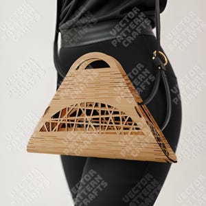 Wooden handbag clutch laser cut svg cutting file Glowforge handbag svg Clutch dxf cnc vector pattern Clutch laser file Purse laser cut