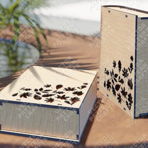 Wooden gift book box laser cut svg file Glowforge book box box svg cricut Book box dxf cnc vector pattern Book box cutting file