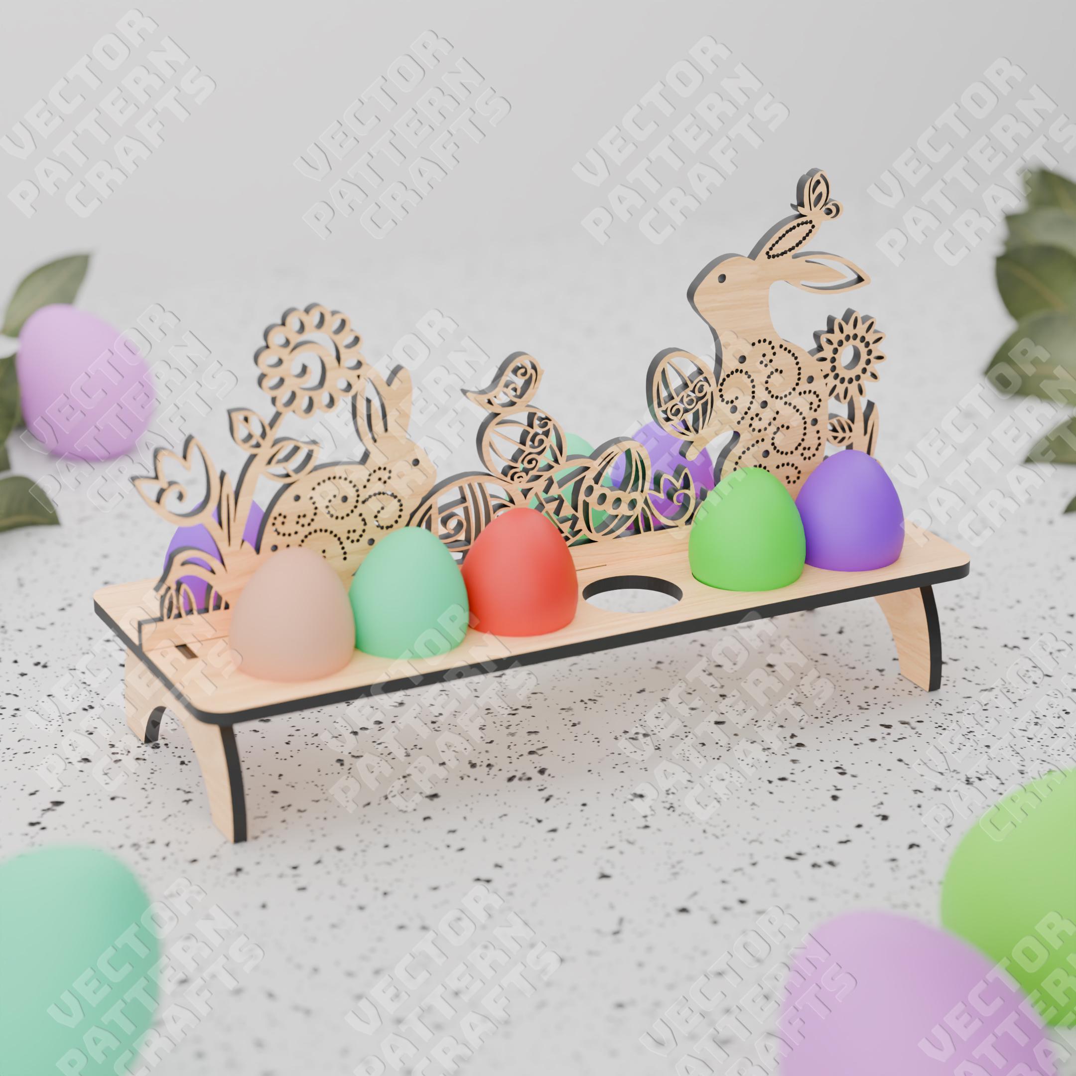 Easter Bunny Egg Holder Stand Laser Cut File Svg Glowforge Wooden ...