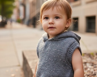 Chaleco tejido a mano para niño | Ropa infantil artesanal unisex | Suéter sin mangas suave y ligero | Regalo único toddler