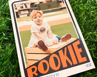 ARCHIVO DIGITAL - Tarjeta de béisbol personalizada del año novato - Primer cumpleaños - Astros vintage