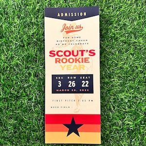FICHIER NUMÉRIQUE Custom Rookie Year Invitation - Baseball Party Ticket - Astros vintage