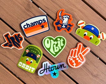 Houston Astros Sticker - Orbit, Twouston, Stros, Champs, Peeky Orbit