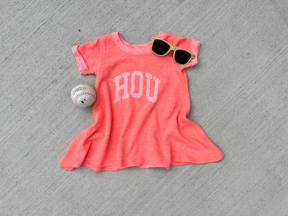 astros t shirt dress TODDLER Houston Astros Terry Dress - HOU Distressed Collegiate