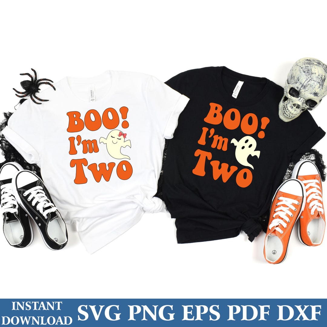 2nd Birthday Svg, Boo I'm Two Svg, Cute Ghost Girl Svg, Boo Ghost Svg ...