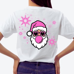 Retro Santa Christmas Blowing Bubble PNG, Funny Santa With Sunglasses Xmas, Holiday Sublimation Digital, Vintage Merry Christmas PNG