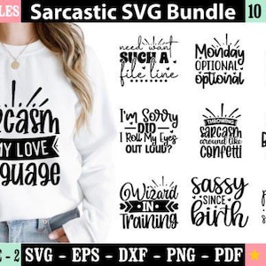 Sarcasme PNG, sarcasme SVG, bundle PNG sarcasme, sublimination usage commercial gratuit sarcasme eps dxf cricut coupe fichier t shirt design