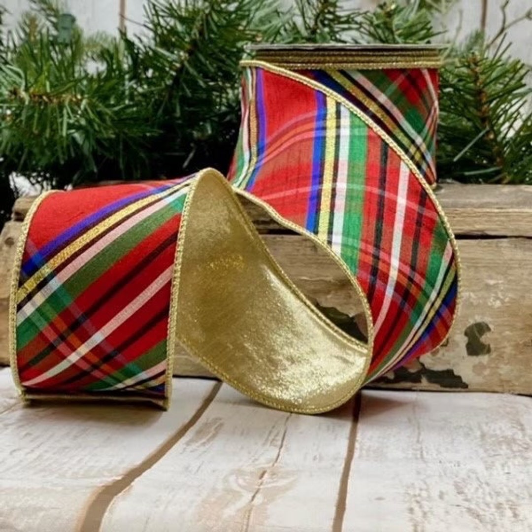 D. Stevens Ribbon 4 Inch 10 Yd Red Plaid Faux Nutcracker Plaid - Etsy