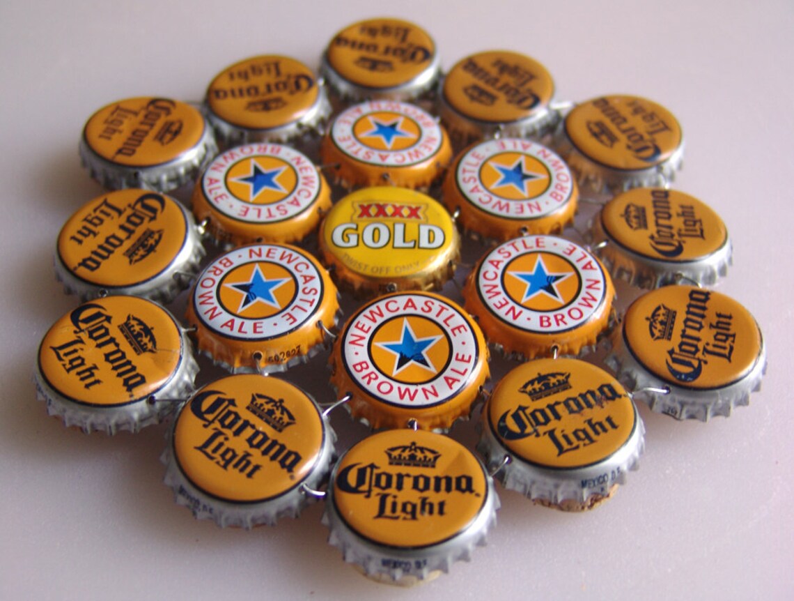 International Gold bottle cap trivet Etsy
