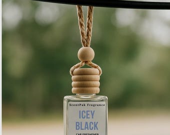 Icey Black Car Air Freshener: Refillable Reed Diffuser (8ml)