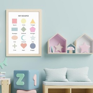 Shapes Nursery Poster | Educational Wall Art (Digital Download)