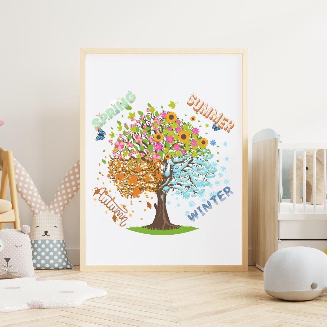 Four Seasons Tree Art Print | Educational Nursery Decor (PDF) - Etsy
