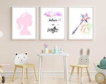 Believe in Magic like Cinderella Wall Art /Printable wall art /Baby printable nursery art /Baby Room Decor /Nursery Magic Prints / Baby Girl