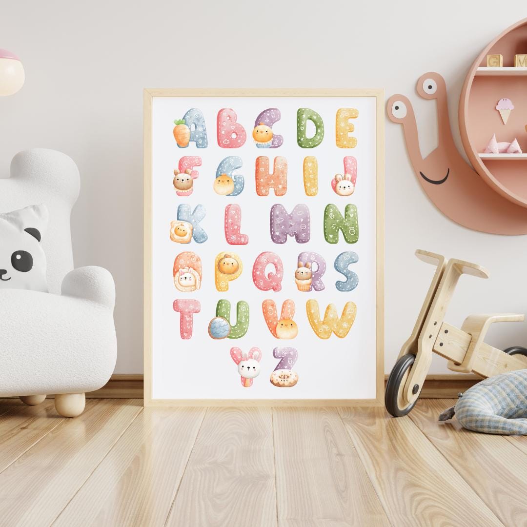 Animal Alphabet Poster, Whimsical Kids Room Decor (digital Download) - Etsy