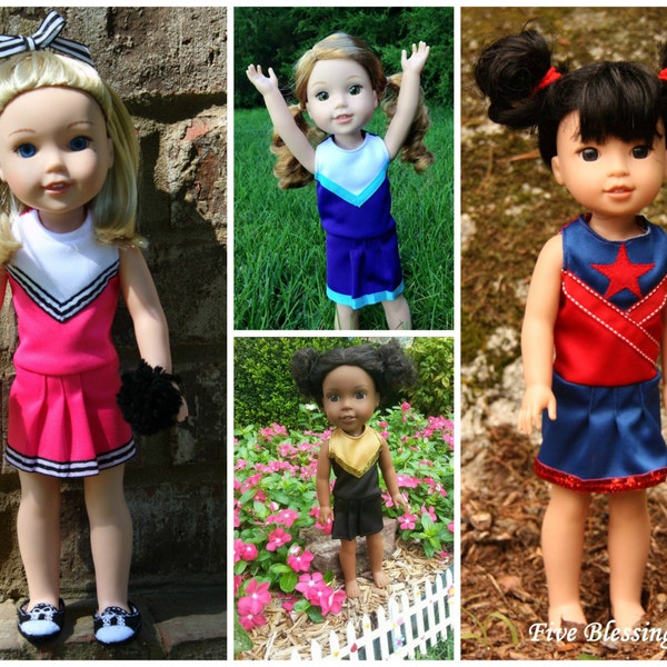 Oh Mickey Cheerleading Uniform for DOLLY PDF Sewing Pattern Sized for 14.5 Wellie Wisher H4H dolls