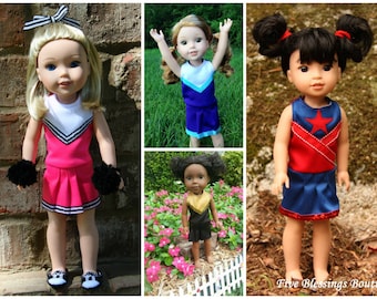 Oh Mickey Cheerleading Uniform for DOLLY PDF Sewing Pattern Sized for 14.5 Wellie Wisher H4H dolls