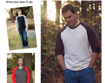 Jerry's Raglan Shirt Men's PDF sewing pattern sizes 36-50 included