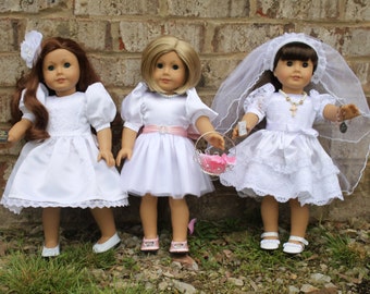Celebration Dress for Dolly- PDF Sewing Pattern- 15 and 18 inch dolls