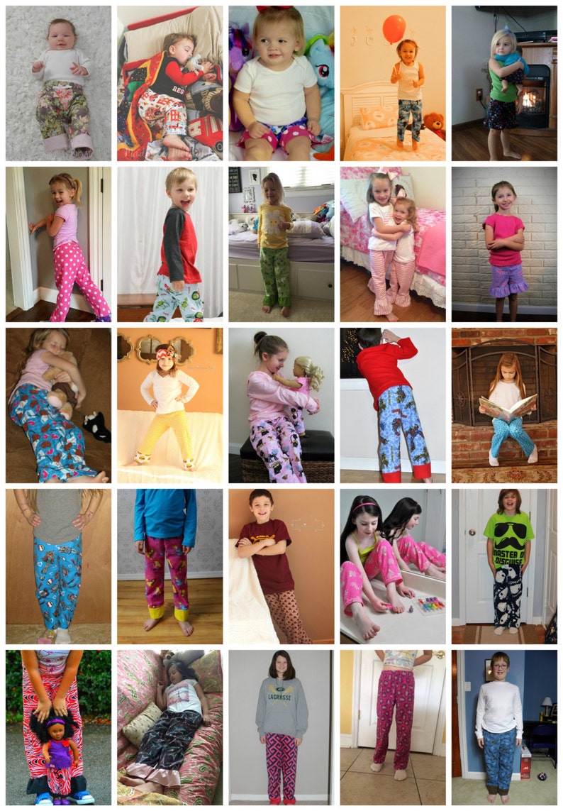 The Night Before PJ Pants and Shorts PDF sewing pattern Sizes 1/2-16 image 5