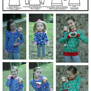 Perfect Layering Tee for Wellie Wishers Dolls Knit PDF Sewing Pattern Sized 14.5 inch dolls image 4