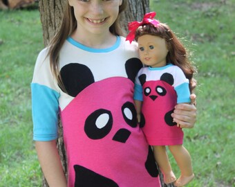 Katy Panda DOLLY Knit Dress PDF Sewing Pattern Sized for 15 and 18 inch dolls