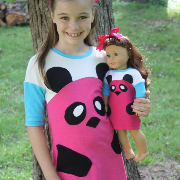 Katy Panda DOLLY Knit Dress PDF Sewing Pattern Sized for 15 and 18 inch dolls