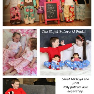 The Night Before PJ Pants and Shorts PDF sewing pattern Sizes 1/2-16 image 4